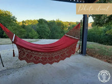 Chinandega Deluxe L-bar cotton hammock with handmade decorative fringe