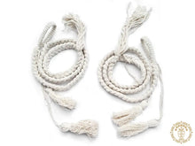Pair of hand-woven Nicaraguan cotton hammock hanging ropes with decorative tassels