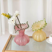 Jade glass flower vase in vintage beige for home decor