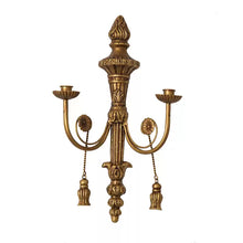 Vintage French-style iron wall candle holder with ornate detailing