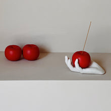 Apple-shaped ceramic incense holder for home decor