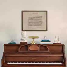 Vintage Minute Waltz sheet music wall art in a vertical solid wood frame with gold accents