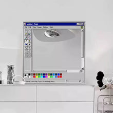 Retro pixel style wall mirror inspired by a classic paint software interface