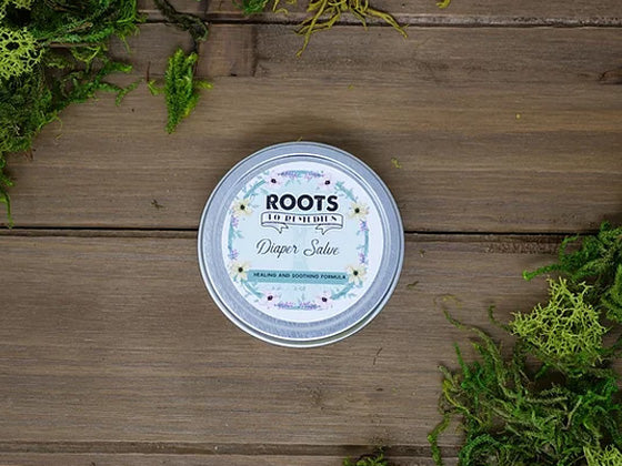 Organic herbal diaper salve for dry, chapped, or irritated skin