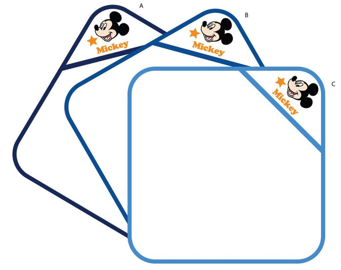 Disney Mickey egér kapucnis babatörölköző hímzett mintával - 70 x 70 cm - sötétkék - Zencloudshop.eu