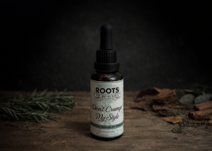 Don’t Cramp My Style menstrual support herbal extract bottle