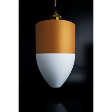 Nova Dune Ivory modern pendant light with white lower section and warm sand-toned upper detail