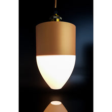 Nova Dune Ivory modern pendant light with white lower section and warm sand-toned upper detail