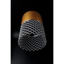 Vertex Dune Nebula pendant light with warm upper section and silver lattice detail