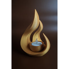 Dune Flamora gold LED ambient light with flame-shaped holder