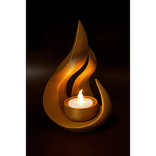 Dune Flamora gold LED ambient light with flame-shaped holder