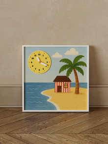 Sheep and house decorative wall clock with playful farm-inspired design