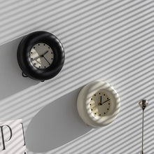 Modern round white desk clock with minimalist matte finish
