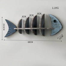 Fish-shaped wall shelf with multi-level display storage