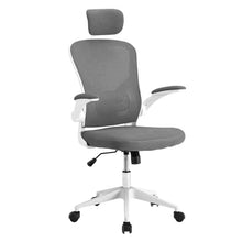 Ergonomikus irodai szék deréktámasszal, fejtámlával, szürke-0