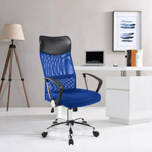 Ergonomikus irodai szék magasított háttámlával - kék-1