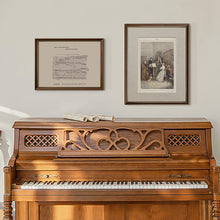 Vintage Minute Waltz sheet music wall art in a vertical solid wood frame with gold accents