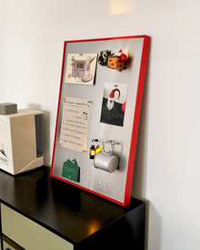Stainless steel magnetic display board for photos, notes, and wall décor