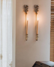 Vintage bow wall candle holder made from iron for decorative wall candle display