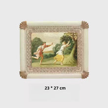 Retro Nordic wall art painting with resin frame for modern home decor