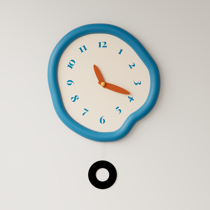 White asymmetrical drip wall clock with a playful melting-inspired shape
