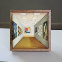 3D gallery wall lamp with art-inspired design and cordless rechargeable LED lighting