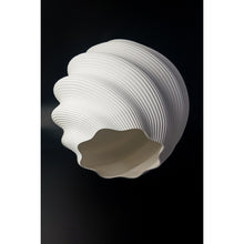 Ivory white Twista 3D printed pendant light with a twisted ribbed sculptural form