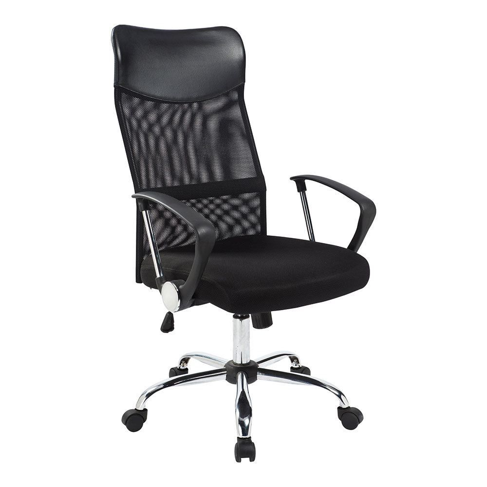 Ergonomikus irodai szék magasított háttámlával - fekete-0