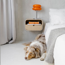 Oak floating nightstand with single drawer for wall-mounted bedside storage