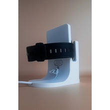 White 3D printed charging dock for a Gondosóra watch with original magnetic cable compatibility