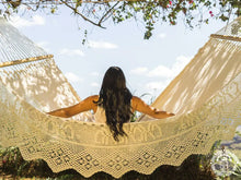 Corinto Deluxe cotton spreader bar hammock with decorative fringe