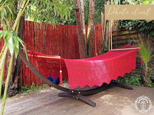 Chinandega Deluxe L-bar cotton hammock with handmade decorative fringe