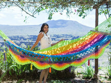 Multicoloured Rivas L-bar cotton hammock handmade in Nicaragua