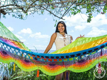 Multicoloured Rivas L-bar cotton hammock handmade in Nicaragua