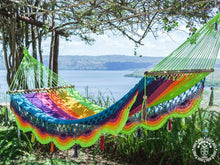 Multicoloured Rivas L-bar cotton hammock handmade in Nicaragua
