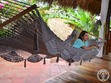 Sandino L-bar cotton hammock handmade in Nicaragua with wooden spreader bars