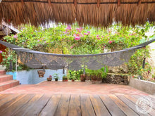 Sandino L-bar cotton hammock handmade in Nicaragua with wooden spreader bars