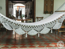 Sandino L-bar cotton hammock handmade in Nicaragua with wooden spreader bars