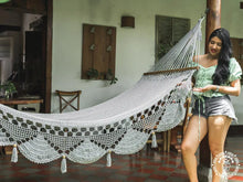 Sandino L-bar cotton hammock handmade in Nicaragua with wooden spreader bars