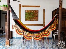 Alemania cotton L-bar hammock in black, red and gold German flag colours