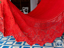 Chinandega Deluxe L-bar cotton hammock with handmade decorative fringe