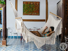 Tipitapa 2 macramé L-bar cotton hammock handwoven in Nicaragua