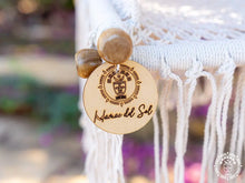 Ecru macramé baby hammock chair with cushion