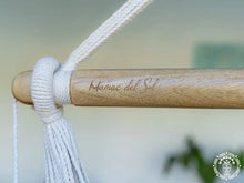 Camoapa XL crochet hammock chair in ecru cotton with handmade fringe