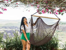 Chocolate XL cotton hammock chair handmade in Nicaragua