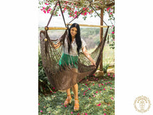 Condega large dark brown cotton hammock chair handmade in Nicaragua
