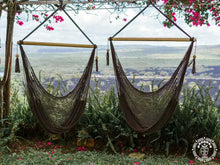 Chocolate XL cotton hammock chair handmade in Nicaragua