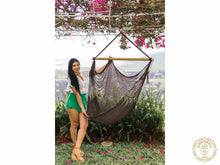 Condega large dark brown cotton hammock chair handmade in Nicaragua