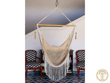 Amarillo Beach XL cotton hammock chair with handcrafted fringe