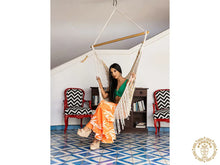 Amarillo Beach XL cotton hammock chair with handcrafted fringe